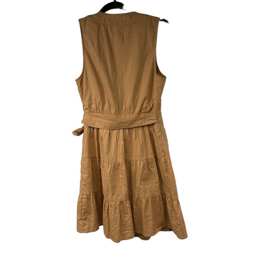 Nine West Dress Womens XS Brown Wrap Sleeveless VNeck Tiered Skirt Boho Chic - Picture 2 of 9