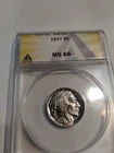 1937 Buffalo Nickel : ANACS MS66