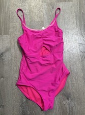 Abercrombie Kids Pink Cut Out One Piece Swimsuit Embroidered Hem Girls 13/14