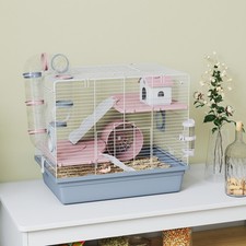 PawHut Hamster Cage, 3-Tier Gerbil Cage with Exercise Wheel