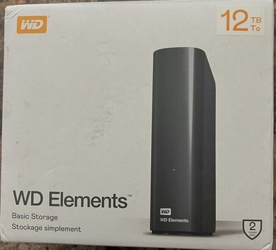 Western Digital WD Elements 12TB Desktop External Hard Drive, Black, Elements