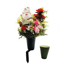 New Cemetery Vase with a Stake, Cemetery Flower Vase with Floral Foam, Style L