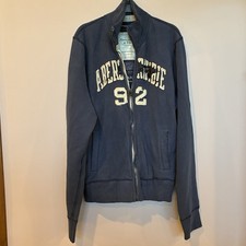 Vintage Y2K Abercrombie and Fitch 92 Zip Sweatshirt Blue Size X-Large