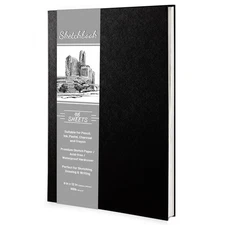 Hardcover Sketch Book 9" x 12", Sketchbook Drawing Pads, 160GSM Thick Smooth