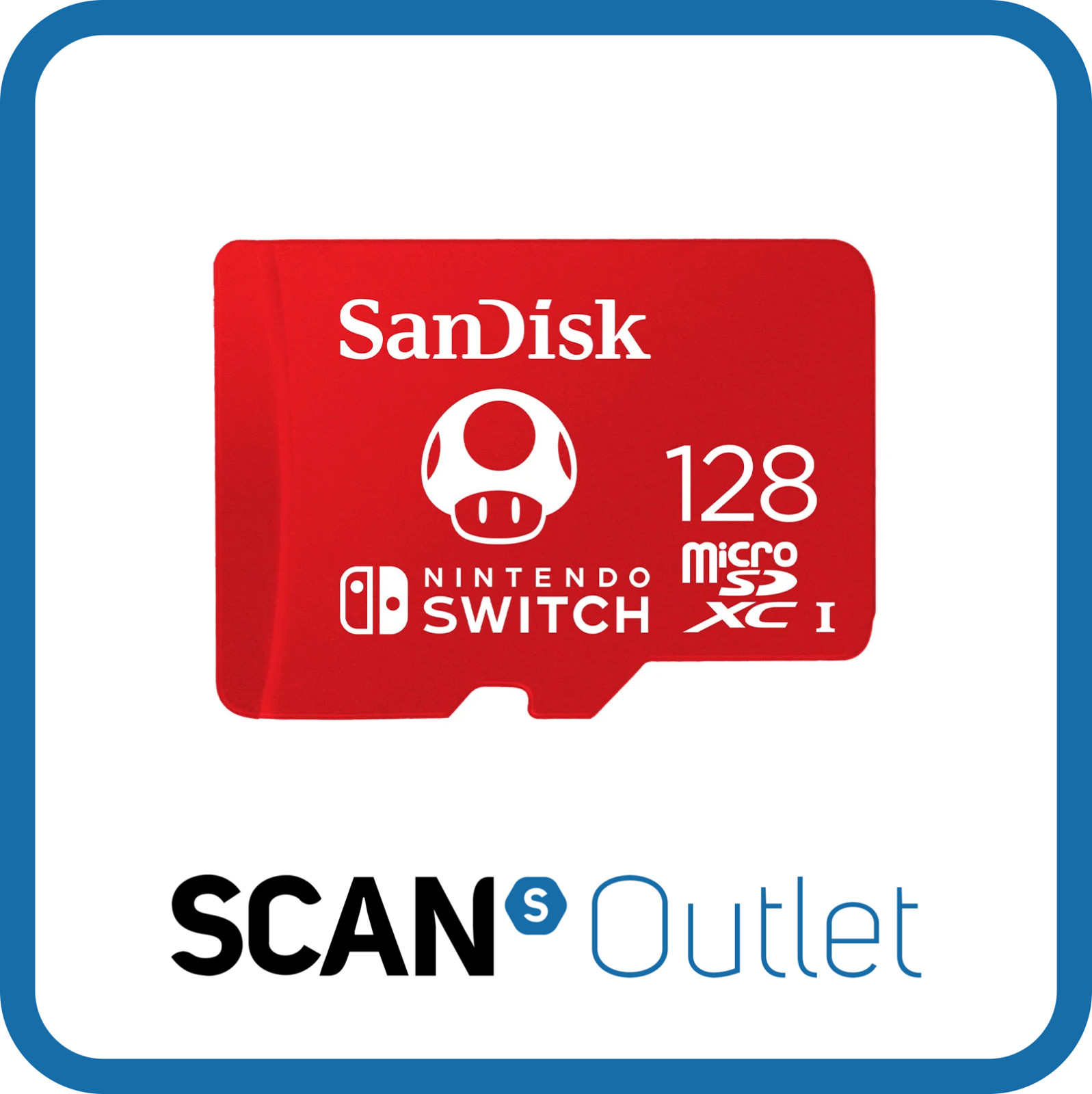 128GB SanDisk MicroSDXC Red Mushroom Memory Card For Nintendo Switch, UHS-I Clas