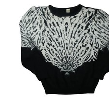 Vintage Pullover Pulli - Strick - Schwarz / W...