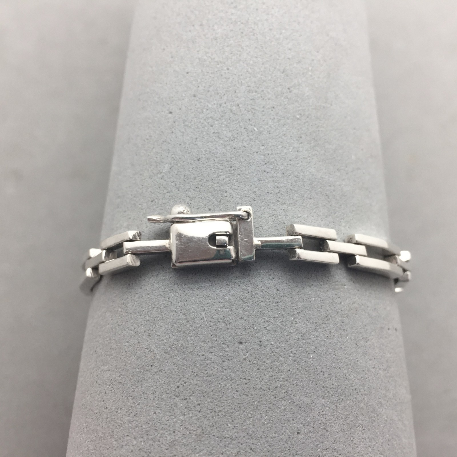 Sterling Silver Mexico Rectangle Link Bracelet 7"… - image 5