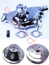 For BBC 396 Short Water Pump & Single Groove Pulley & 2 Groove Crankshaft Pulley