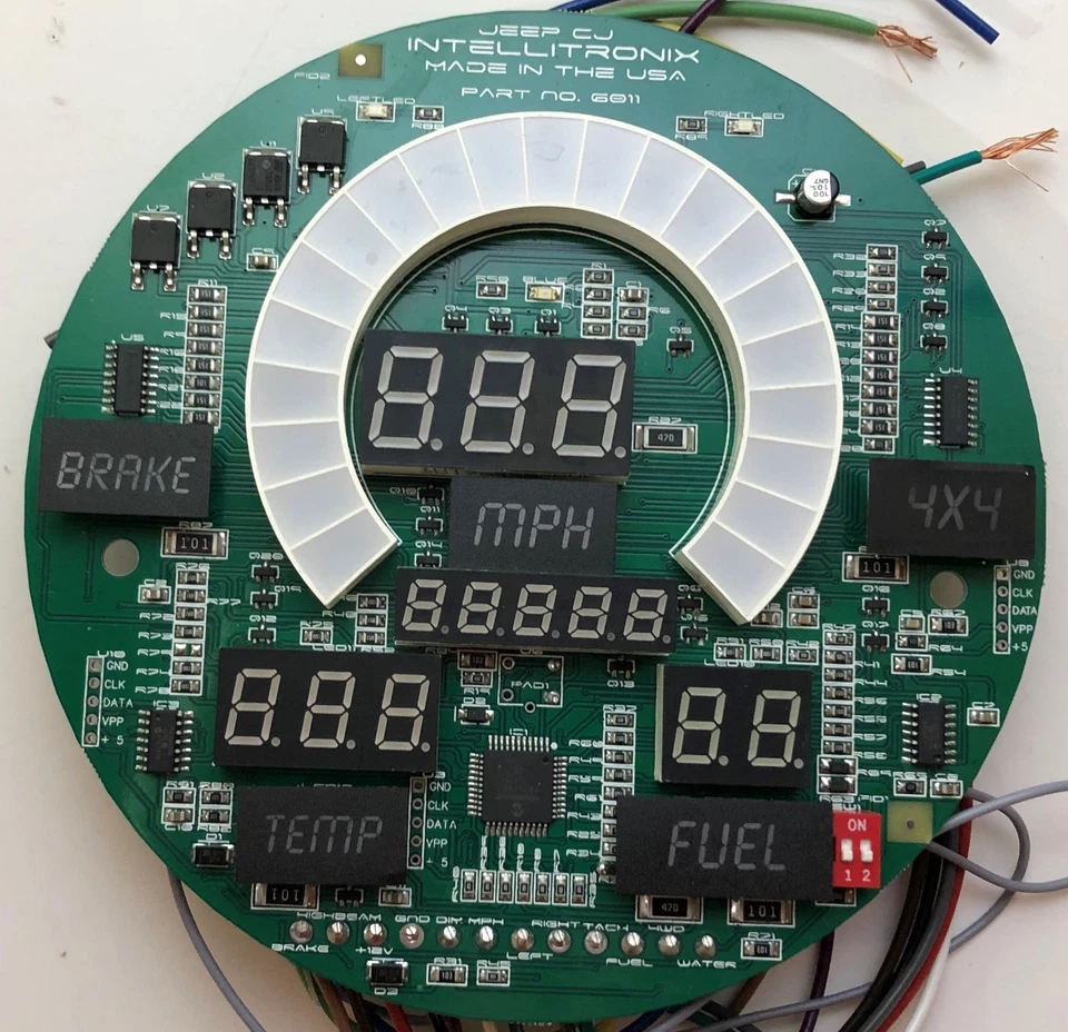 1955-1986 Jeep CJ Digital Dash Panel Blue LED Gauges Lifetime Warranty - Image 3 of 4