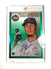 2023 Topps Chrome Platinum Jose Butto Mets Green Refractor RC Auto /75  # 72