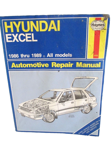 Haynes Auto Repair Manual Hyundai Excel All Models 1986-1989 W/Photos,Diagrams,