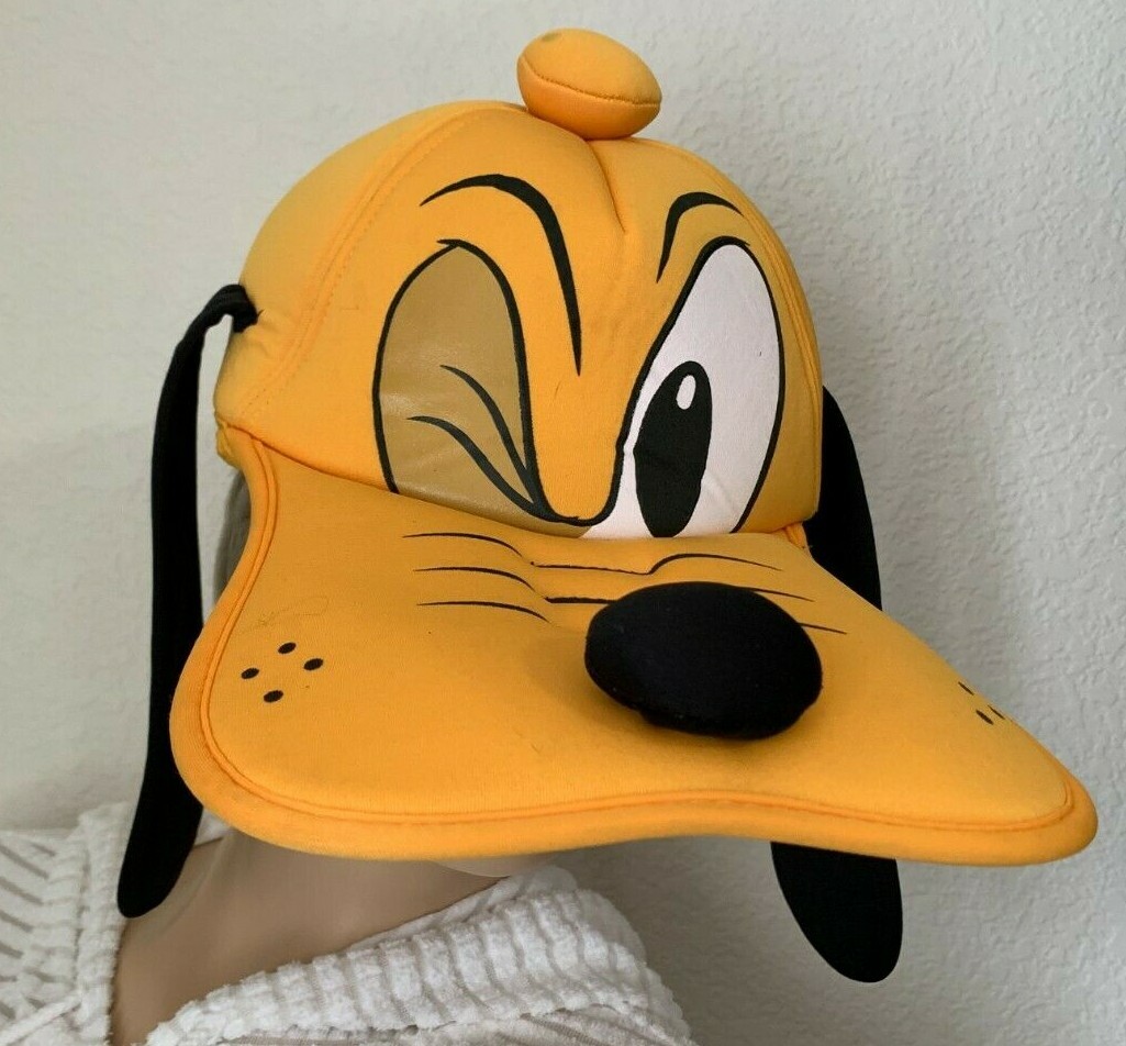 Disney Yellow Floppy Ear Pluto Dog Winking Costume Baseball Hat