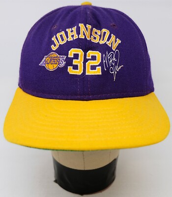 Rare VTG AJD Magic Johnson Los Angeles Lakers Snapback Hat Cap 80s