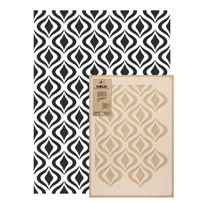 NAKLEO Reusable PLASTIC Wall STENCIL Template // 25.6"x37.4" Allover // RETRO GARLANDS