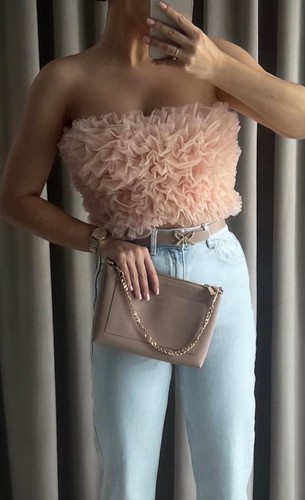 ZARA NEW Knit Top with Tulle 1822/057 (size XS) | eBay