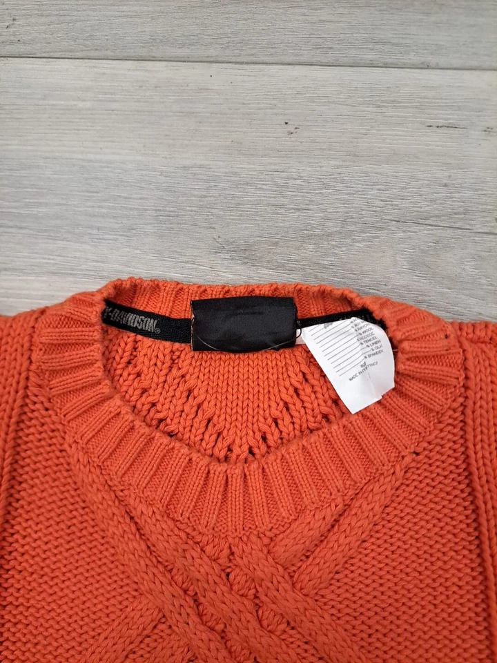 Suéter tejido Harley Davidson muestra no se vende logotipo naranja Foto 4 de 4
