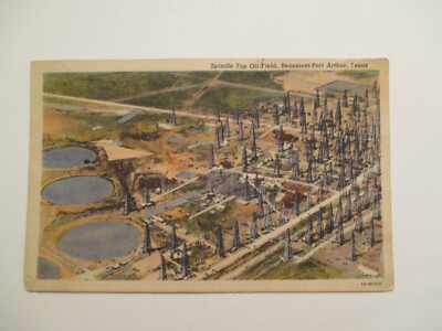 Beaumont Port Arthur Texas Postcard Spindle Top Oil Field TX
