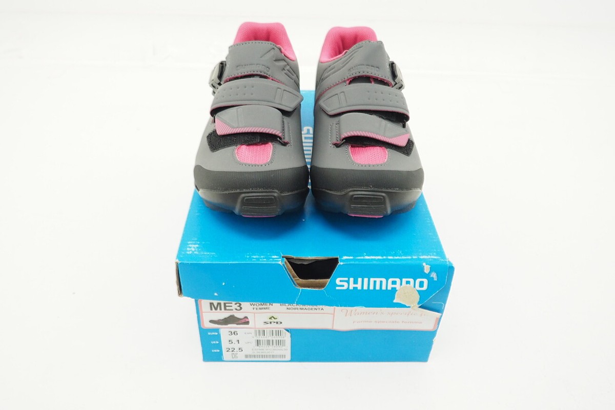 New! Shimano ME3 Women's Mountain Bike Shoes Size EU 36 US Black/Pink  2-Bolt