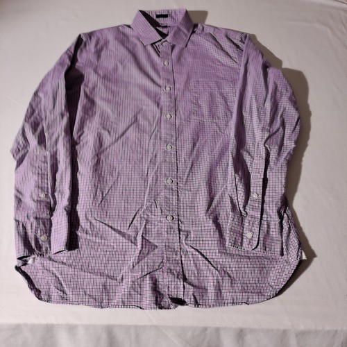 J Crew Ludlow Mens 2 Ply Shirt 120s Sz L Red White Blue Check Cotton L /S