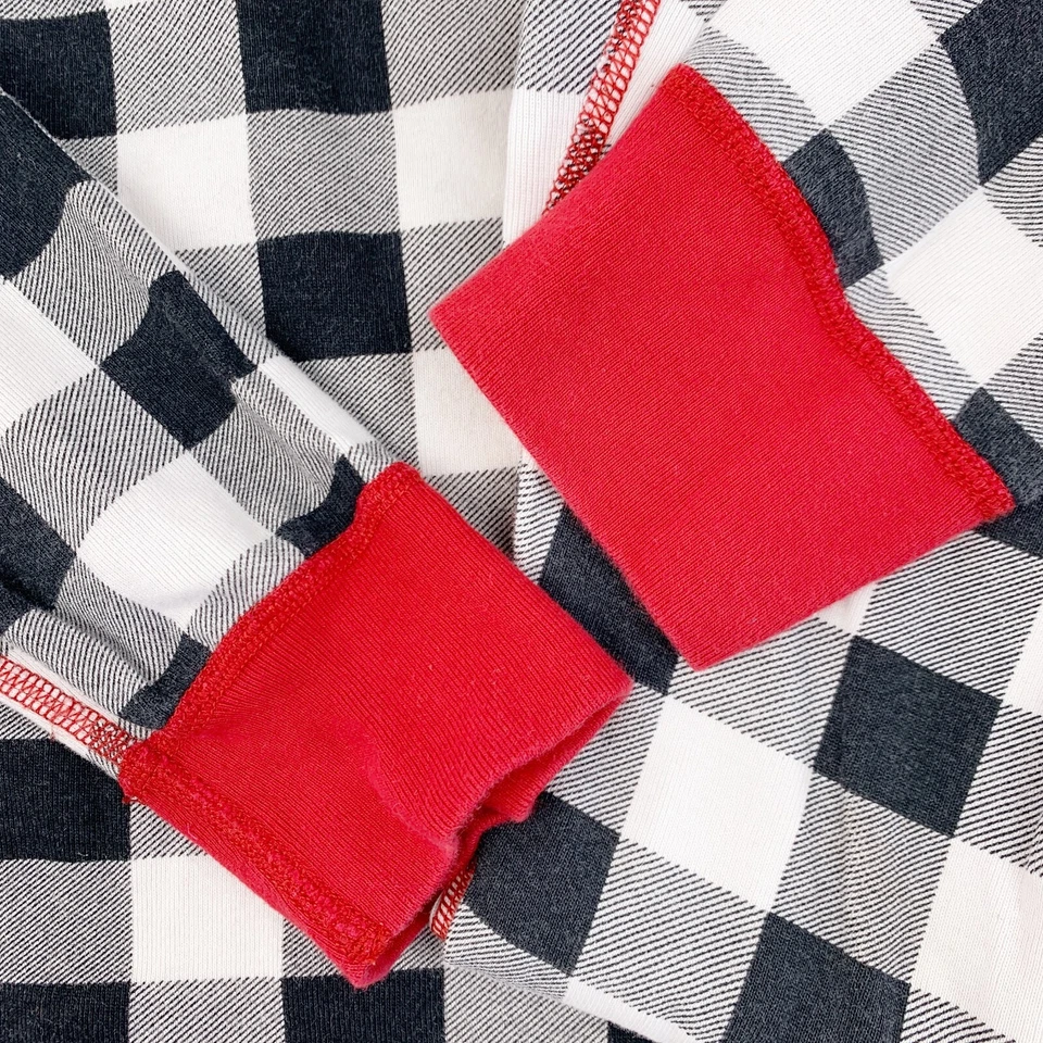 Conjunto de pijama Hanna Andersson Buffalo a cuadros negro blanco camisa para hombre pantalones pequeños XS Foto 3 de 4