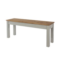 Dining Table Bench Seat Solid Pine Grey Modern Design 2 Sizes
