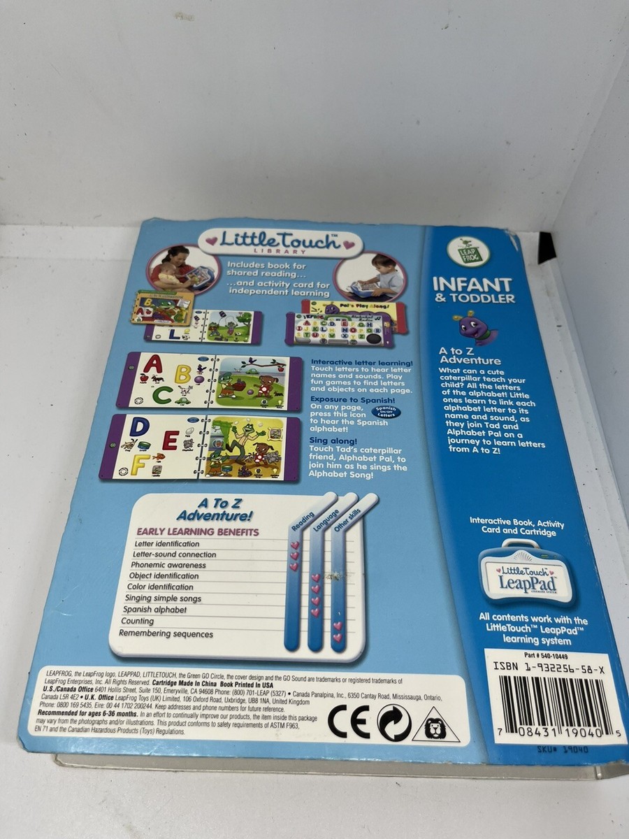 A TO Z ADVENTURE Leap Frog Baby Little Touch LeapPad Book