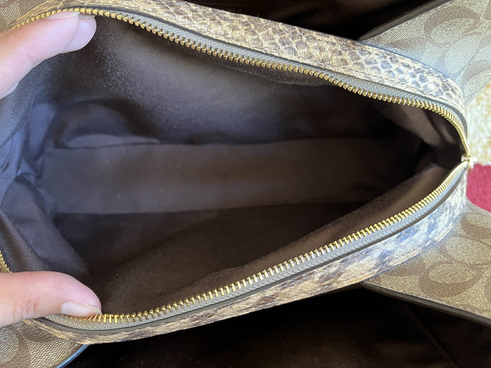 Coach Hallie Shoulder Bag Purse Signature Logo Coated Canvas Chalk