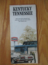 Texaco Map Kentucky Tennessee Louisville Nashville 1973 Gas Oil Advertising