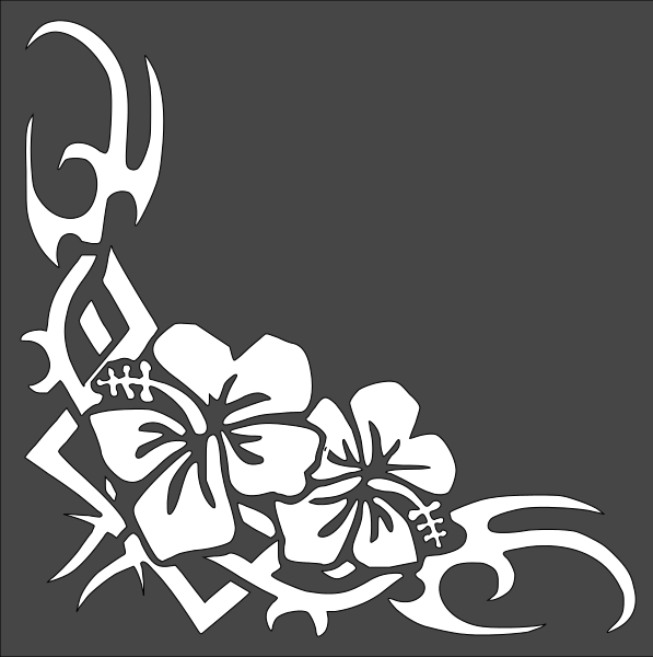 cut the corner様オーダー 1- 8x8 inch Custom Cut Stencil, (TC-73) Tribal Flower Corner | eBay