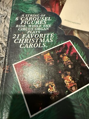 VTG 1992 Mr Christmas Holiday Carousel 6 Zoo Animals Organ Music