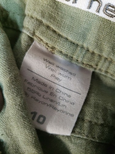 Hei Hei Linen Blend Size 10 Green Women's Cargo Bermuda Shorts #CB3 - 第 7/8 張圖片