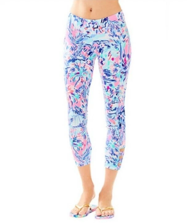 Lilly Pulitzer Luxletic Cropped Weekender Cabana Cocktail Leggings Small