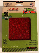 Gator - Palm Sander Sandpaper - 50 grit - 20 sheets - 1/4sheet - 4.5" x 5.5"
