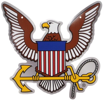 United States Navy Eagle 11.5''x11.5'' Metal Plate Sign - Officially Licensed