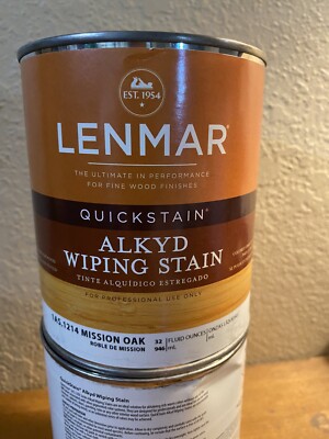 Lenmar quick stain Alkyd Wiping Stain 1214 Mission Oak 1 Quart