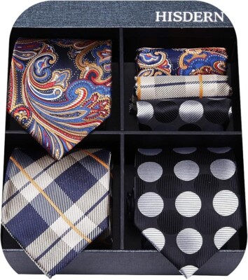 Set 3 de corbatas para hombres varones de seda elegantes modernas NUEVO