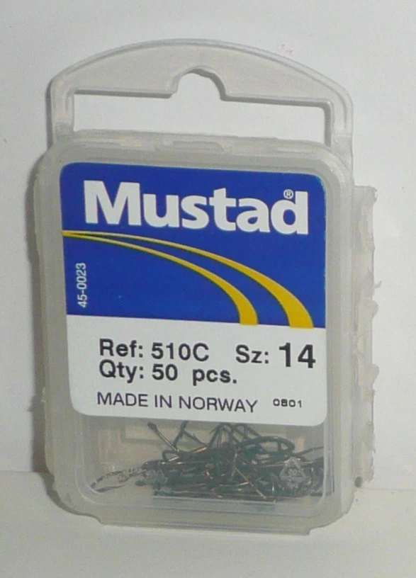 Hameçons Mustad N°14 ref: 510C par 50