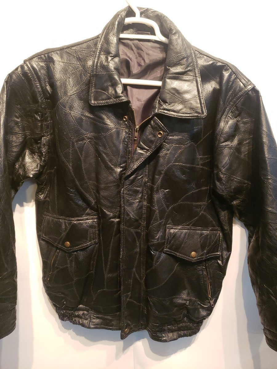 ジャケット・アウター Handmade Patchwork Leather Bomber 1980s Patchwork Leather Bomber Free Shipping - The Vintage Twin