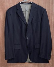 Oscar de la Renta Mens Navy Blue Blazer 42R Wool Sport Coat Jacket Three Buttons