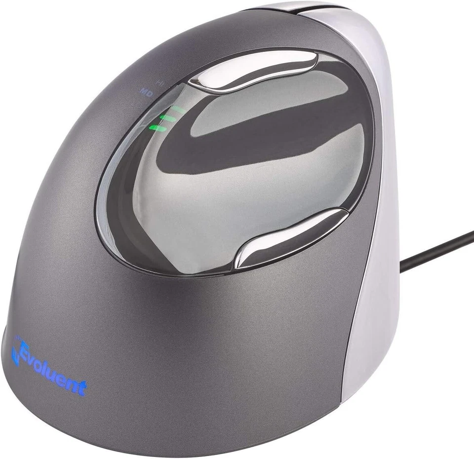 Evoluent VM4L Silver/Black 1 x Wheel USB Wired Laser Vertical Mouse Left Handed - Image 3 of 4