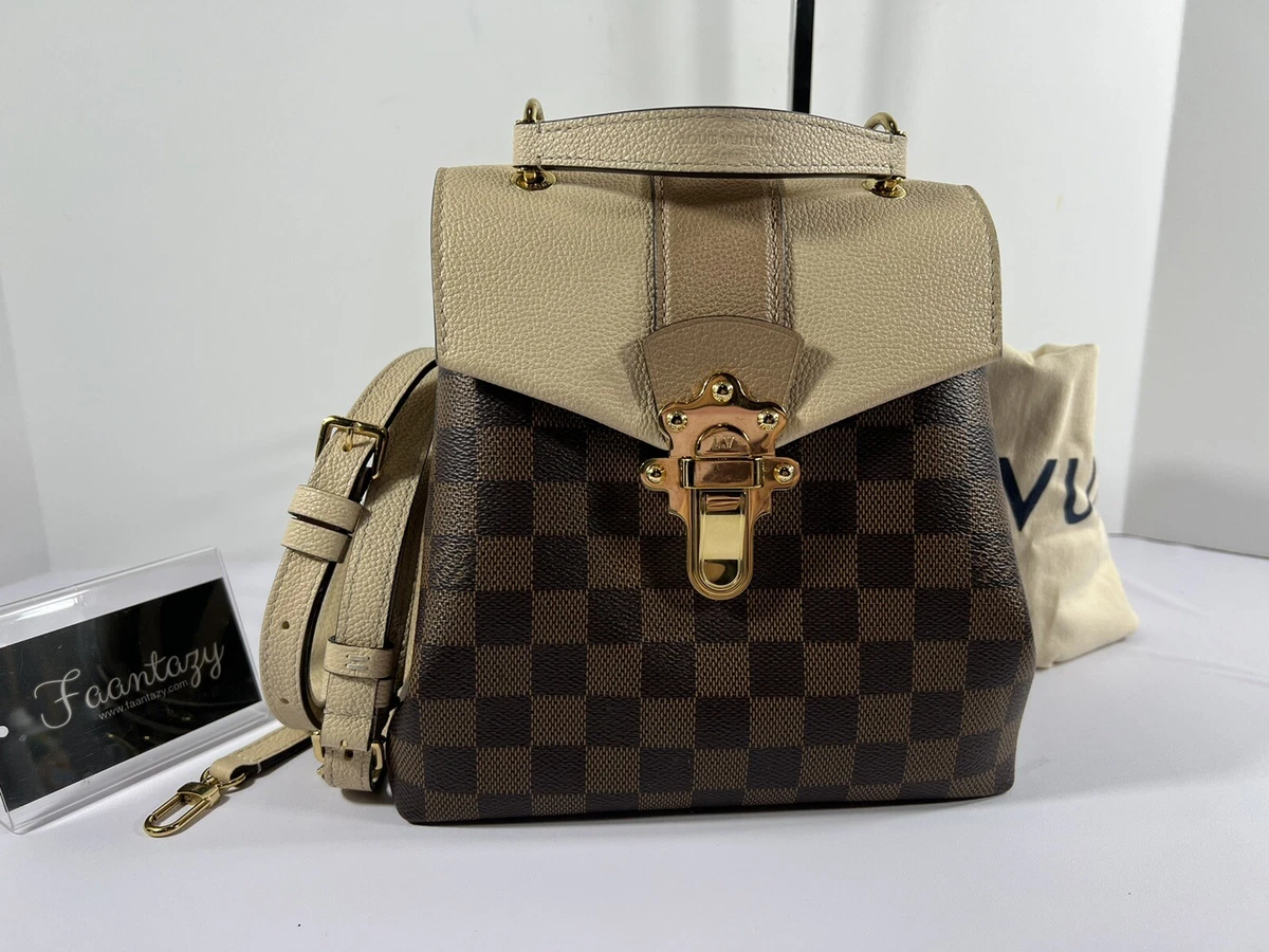 LOUIS VUITTON Clapton Backpack Damier Ebene Leather Brown