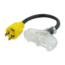 Leisure Cords L5-30P to (3) 5-15R Generator Cord adapter 30 amp to 15 amp 18"