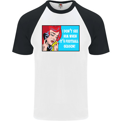 Lustiges Herren-Baseball-T-Shirt I Don't See Him Football Player Team