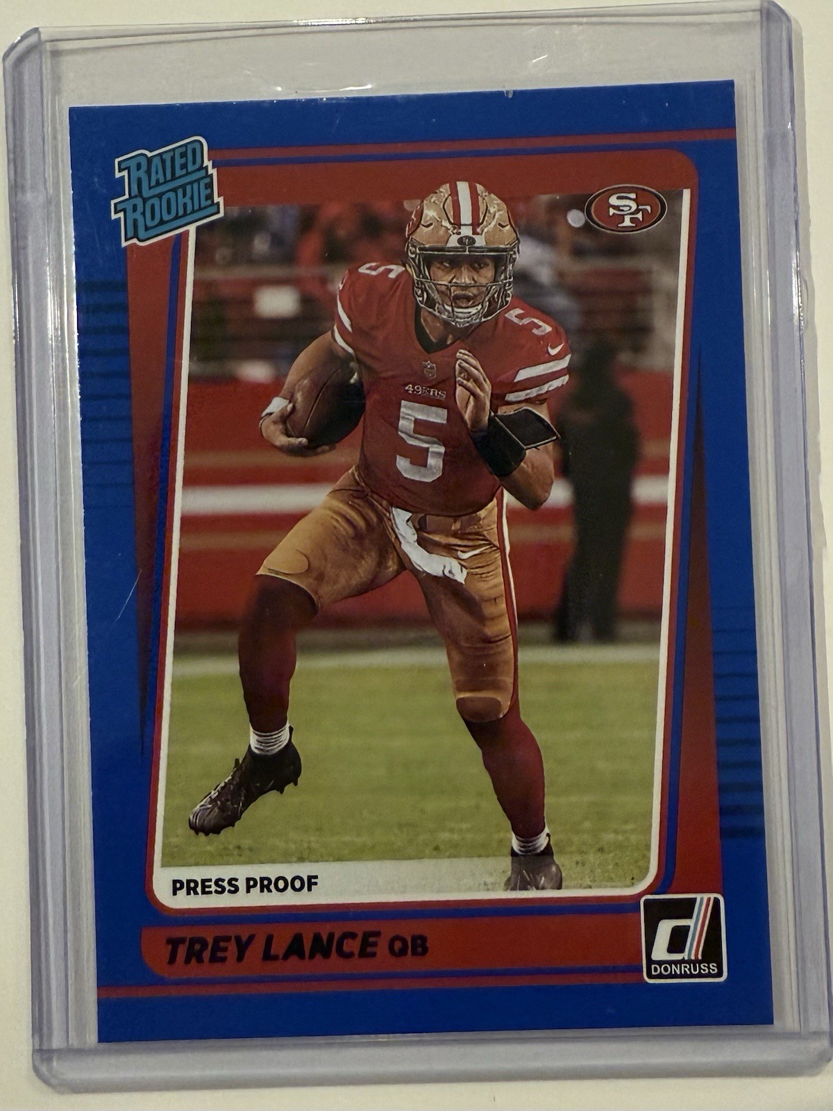 2021 Panini Donruss - Rated Rookie Trey Lance #254 Press Proof Blue (RC)
