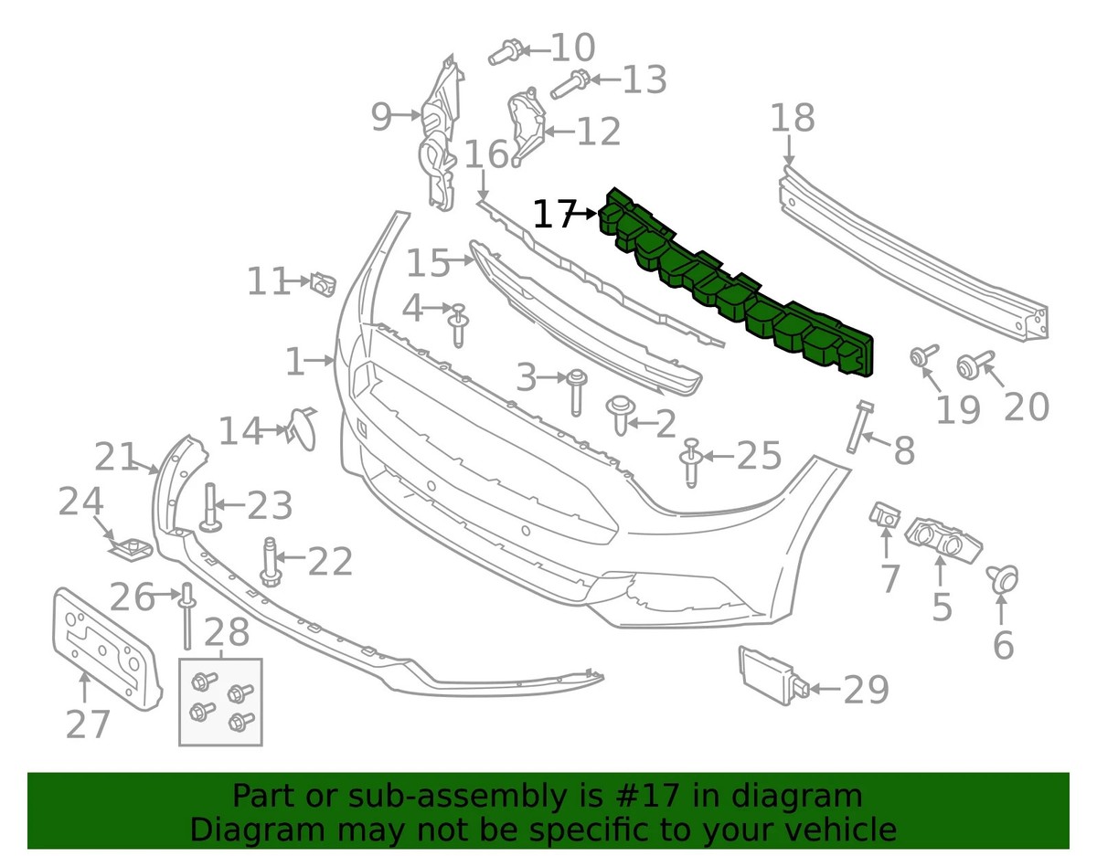Ford OEM 2015–2017 Mustang Front Bumper Absorber FR3Z17C882A New