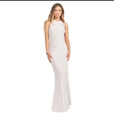 Show Me Your Mumu Chicago High Neck Gown Lrg Stretch Crepe WDG BRSMD Prom EVNT