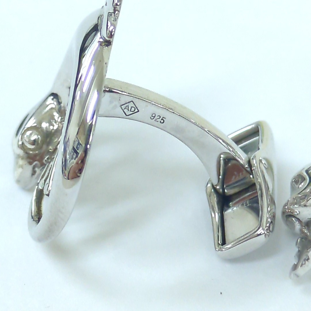 dunhill Cufflinks Lizard Silver 925 Men's W/Box Used from dunhill Cufflinks Lizard Silver 925 Men's W/Box Used from