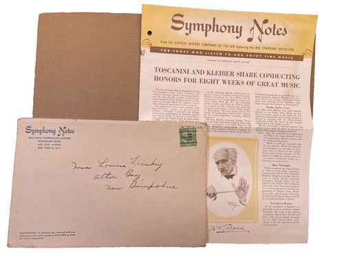 NBC Symphony Notes General Motors Orchestra newsletter 1946 envelope Orig vtg
