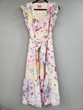 NEVER WORN SIZE 0 Kate Spade Floral Medley Burnout Fit Flare Midi Dress Pastel