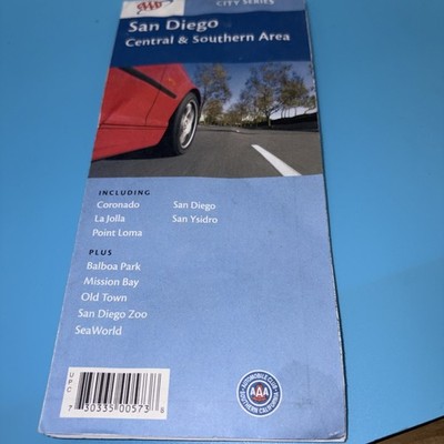 2002 AAA City Series San Diego Central & Southern Area Map Great For Crafts